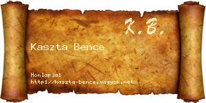 Kaszta Bence névjegykártya
